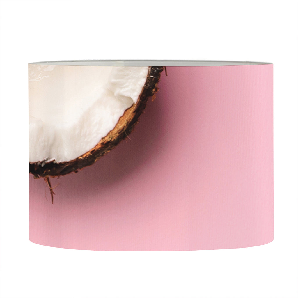 Pink Coconut Pattern Print Drum Lamp Shade