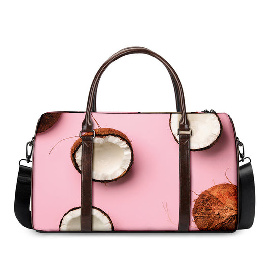 Pink Coconut Pattern Print Duffle Bag