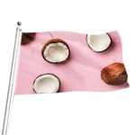 Pink Coconut Pattern Print Flag