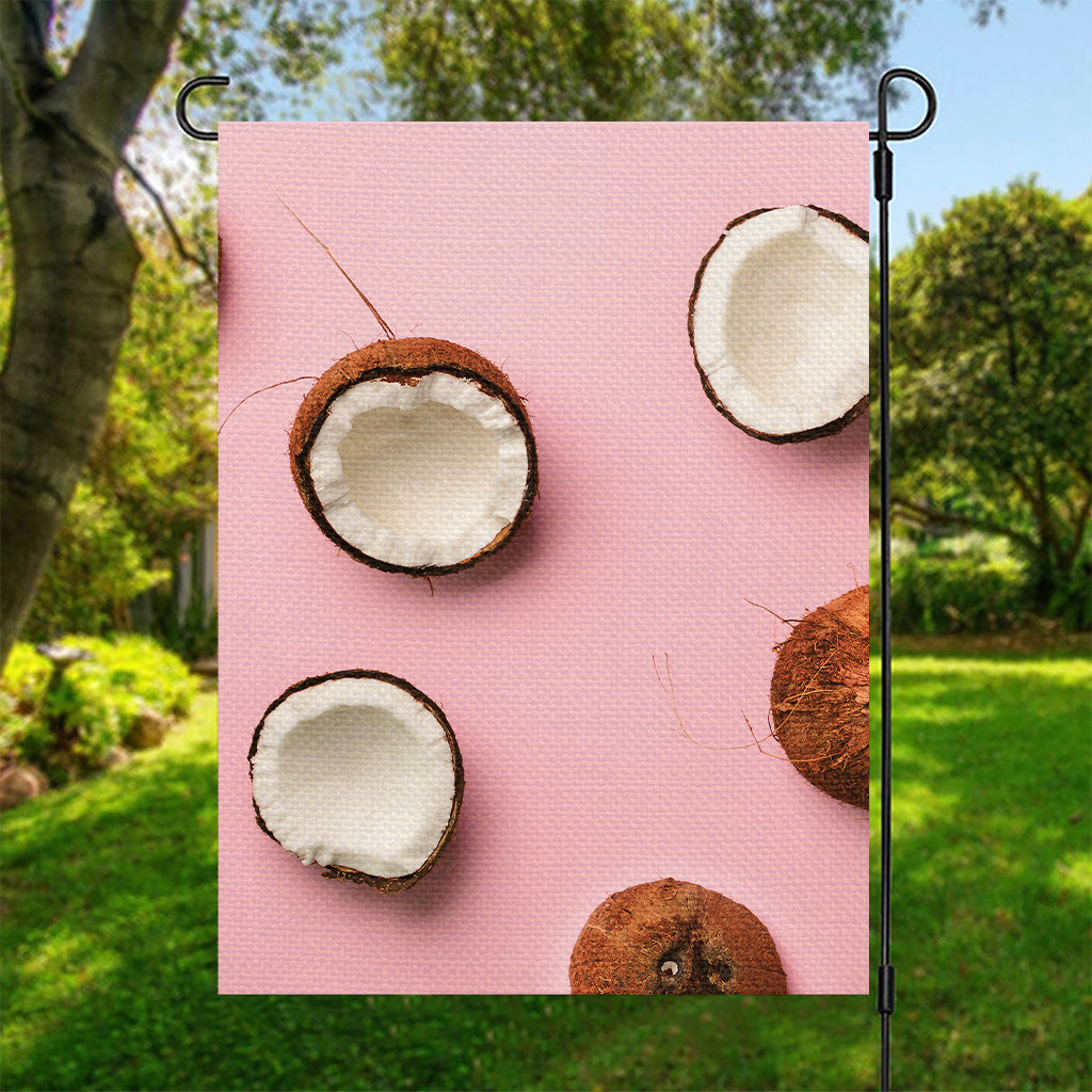 Pink Coconut Pattern Print Garden Flag