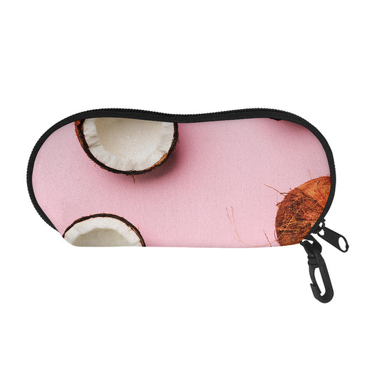 Pink Coconut Pattern Print Glasses Case