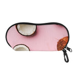 Pink Coconut Pattern Print Glasses Case