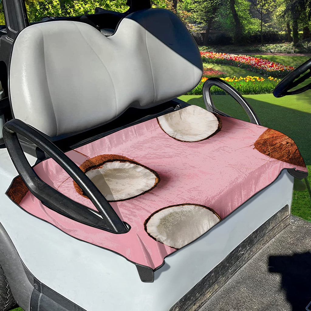 Pink Coconut Pattern Print Golf Cart Seat Cover