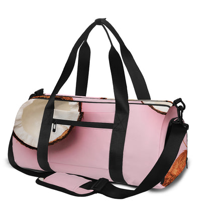 Pink Coconut Pattern Print Gym Bag