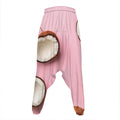 Pink Coconut Pattern Print Hammer Pants