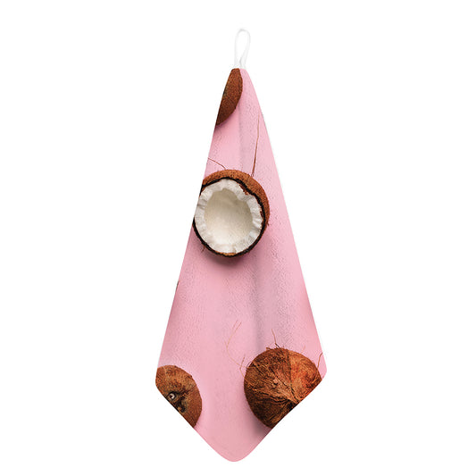 Pink Coconut Pattern Print Hand Towel