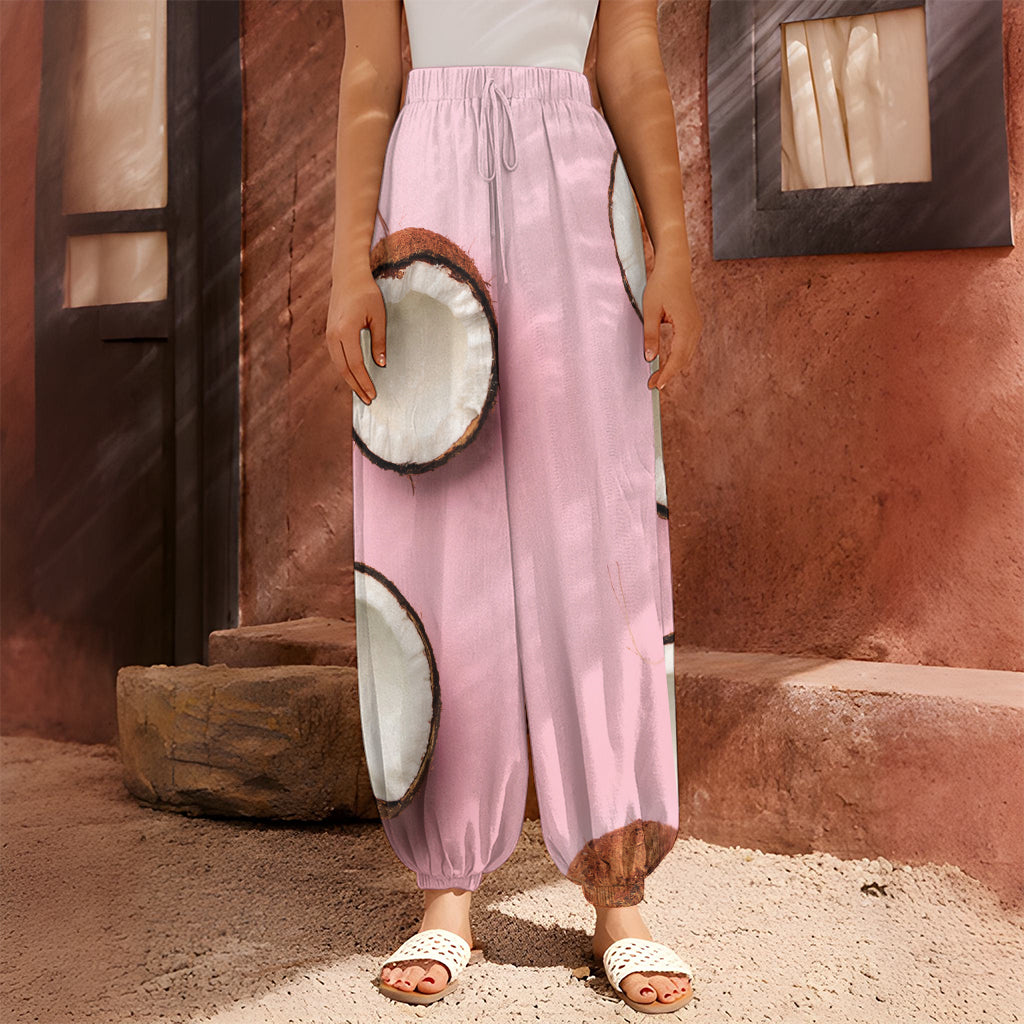 Pink Coconut Pattern Print Harem Pants
