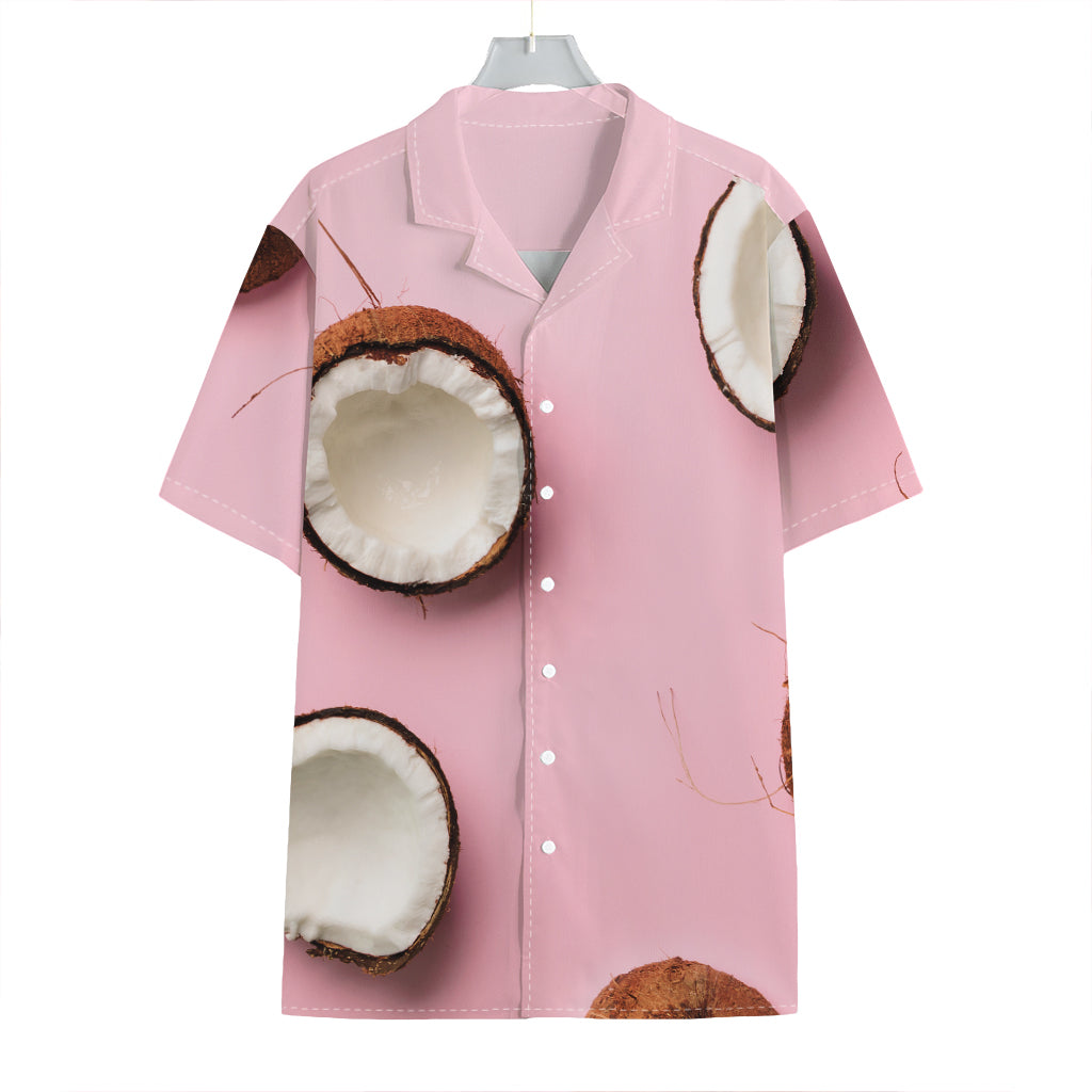 Pink Coconut Pattern Print Hawaiian Shirt