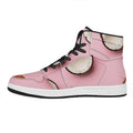 Pink Coconut Pattern Print High Top Leather Sneakers
