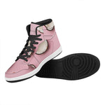 Pink Coconut Pattern Print High Top Leather Sneakers