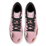 Pink Coconut Pattern Print High Top Leather Sneakers