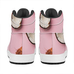 Pink Coconut Pattern Print High Top Leather Sneakers