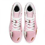 Pink Coconut Pattern Print High Top Leather Sneakers
