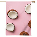 Pink Coconut Pattern Print House Flag