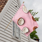 Pink Coconut Pattern Print House Flag