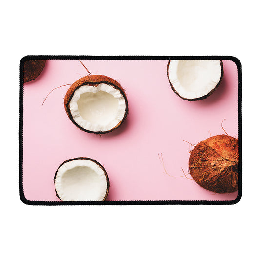 Pink Coconut Pattern Print Kitchen Mat