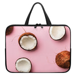 Pink Coconut Pattern Print Laptop Sleeve With Handle