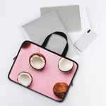 Pink Coconut Pattern Print Laptop Sleeve With Handle