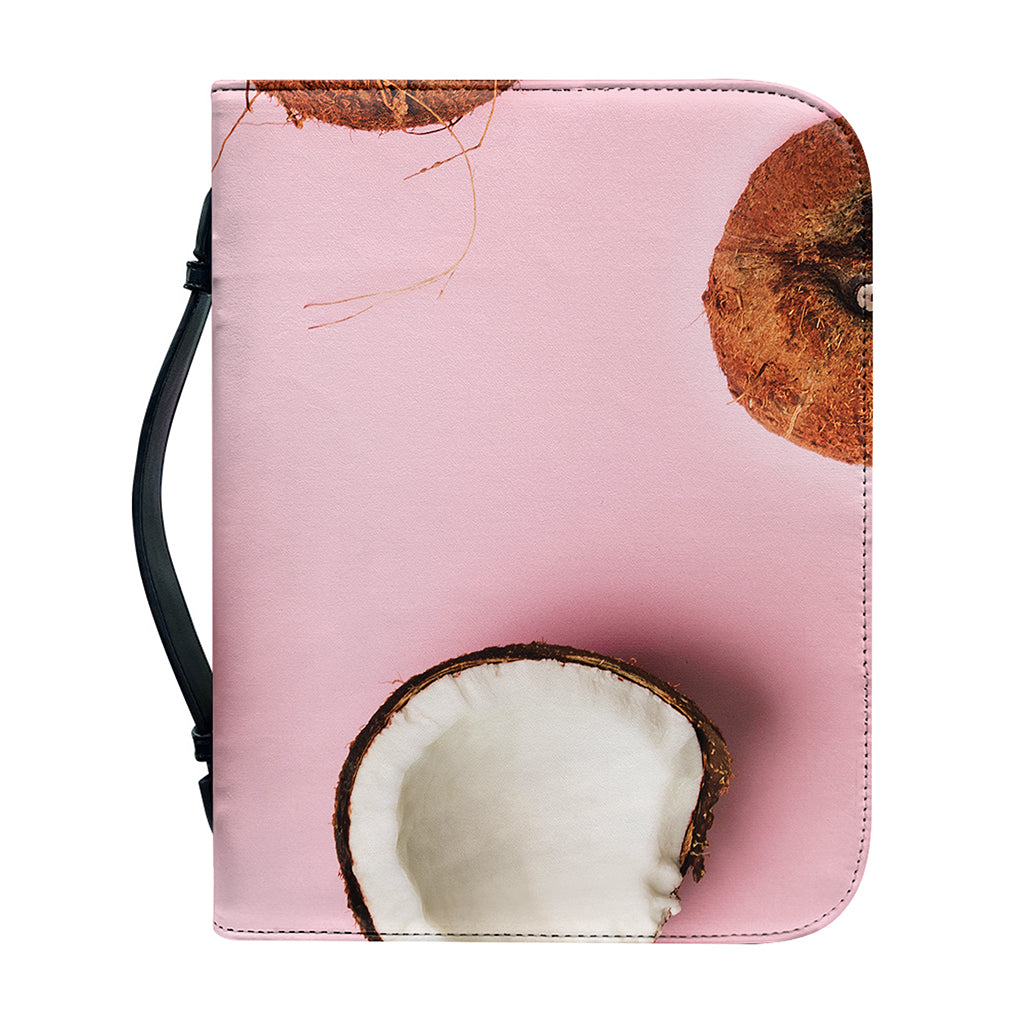 Pink Coconut Pattern Print Leather Bible Cover