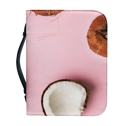 Pink Coconut Pattern Print Leather Bible Cover