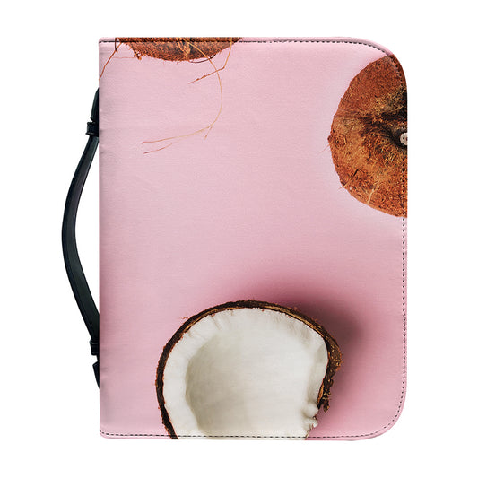 Pink Coconut Pattern Print Leather Bible Cover