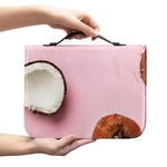Pink Coconut Pattern Print Leather Bible Cover