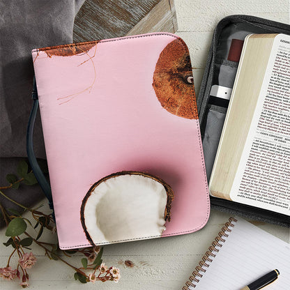 Pink Coconut Pattern Print Leather Bible Cover