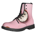 Pink Coconut Pattern Print Lace-Up Boots