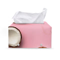 Pink Coconut Pattern Print Leather Tissue Box Cover