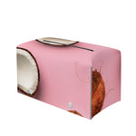 Pink Coconut Pattern Print Leather Tissue Box Cover