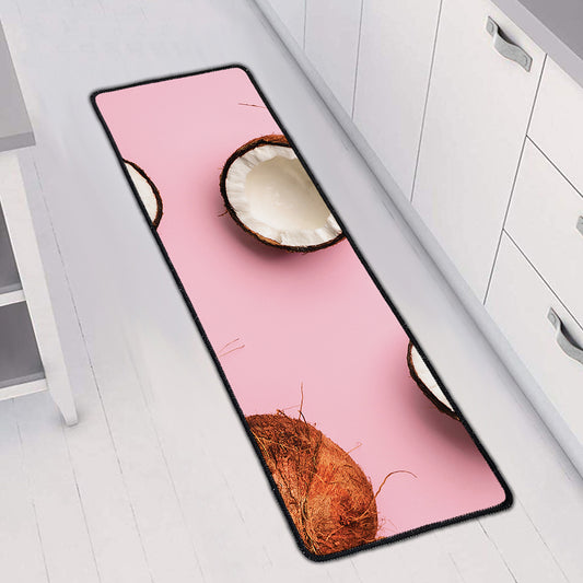 Pink Coconut Pattern Print Long Kitchen Mat