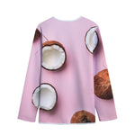 Pink Coconut Pattern Print Long Sleeve Short Coat