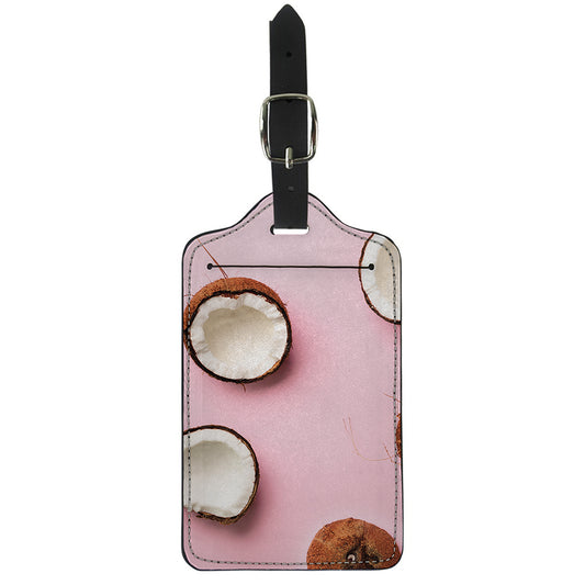Pink Coconut Pattern Print Luggage Tag