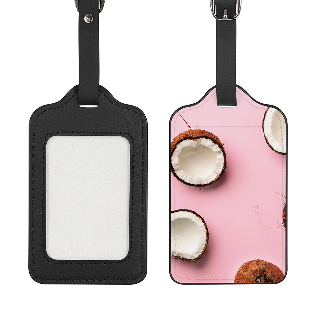 Pink Coconut Pattern Print Luggage Tag