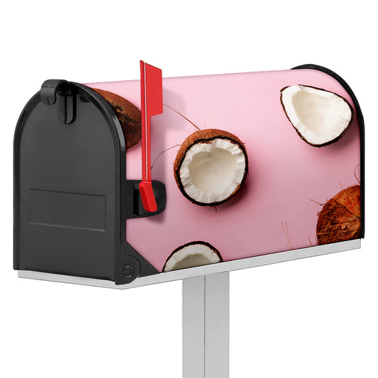 Pink Coconut Pattern Print Mailbox Cover