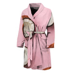 Pink Coconut Pattern Print Men's Bathrobe