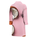 Pink Coconut Pattern Print Men's Bathrobe