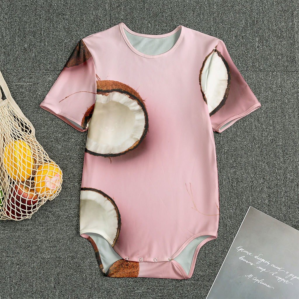Pink Coconut Pattern Print Men's Bodysuit