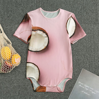 Pink Coconut Pattern Print Men's Bodysuit