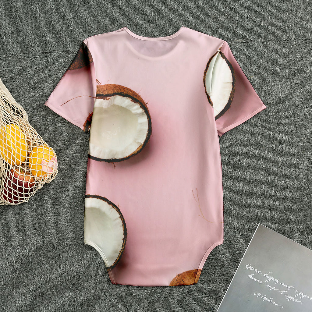 Pink Coconut Pattern Print Men's Bodysuit