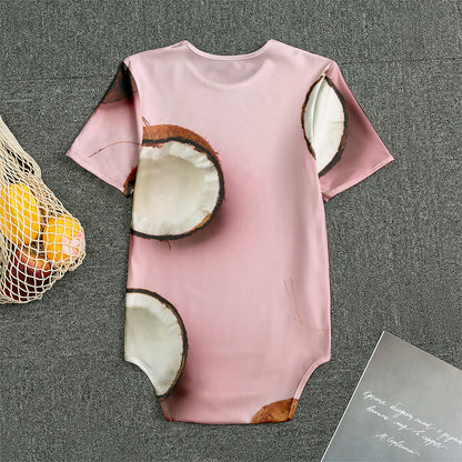Pink Coconut Pattern Print Men's Bodysuit