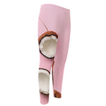 Pink Coconut Pattern Print Men's Compression Pants