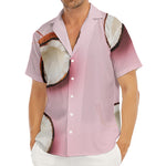 Pink Coconut Pattern Print Men's Deep V-Neck Shirt