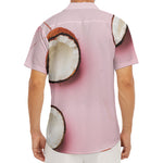 Pink Coconut Pattern Print Men's Deep V-Neck Shirt