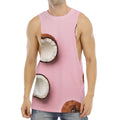 Pink Coconut Pattern Print Men's Muscle Tank Top