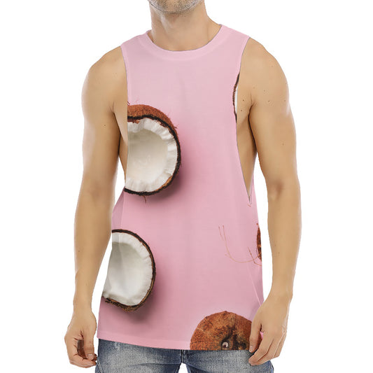 Pink Coconut Pattern Print Men's Muscle Tank Top