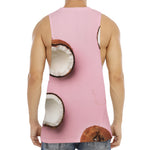 Pink Coconut Pattern Print Men's Muscle Tank Top