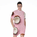 Pink Coconut Pattern Print Men's Romper