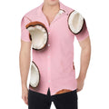 Pink Coconut Pattern Print Men's Shirt