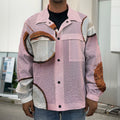Pink Coconut Pattern Print Men's Shirt Jacket